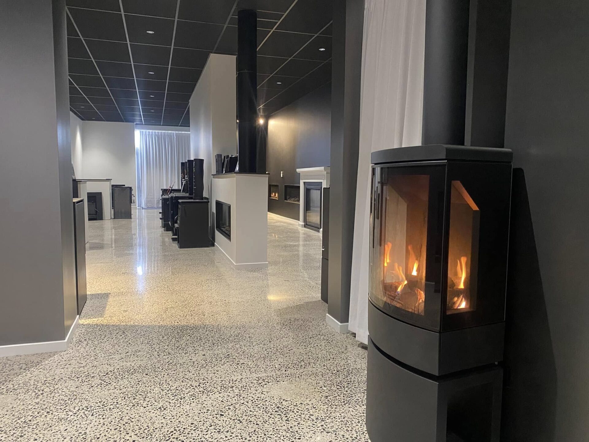 fireplaces in showroom