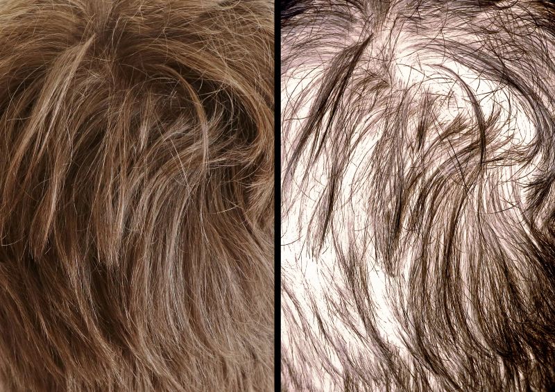 comparison of thinning hair
